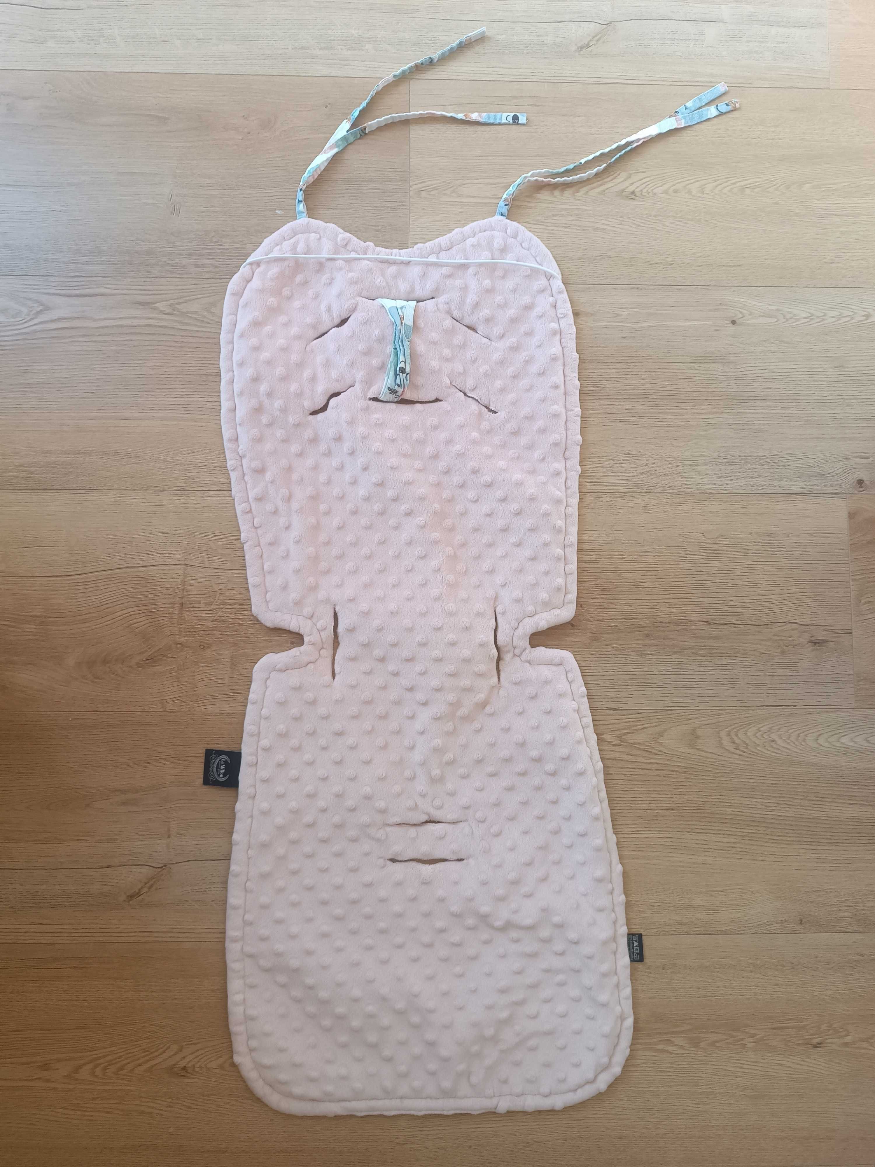 Wkładka do wózka, wkładka do spacerówki La Millou, wzór leniwce, minky