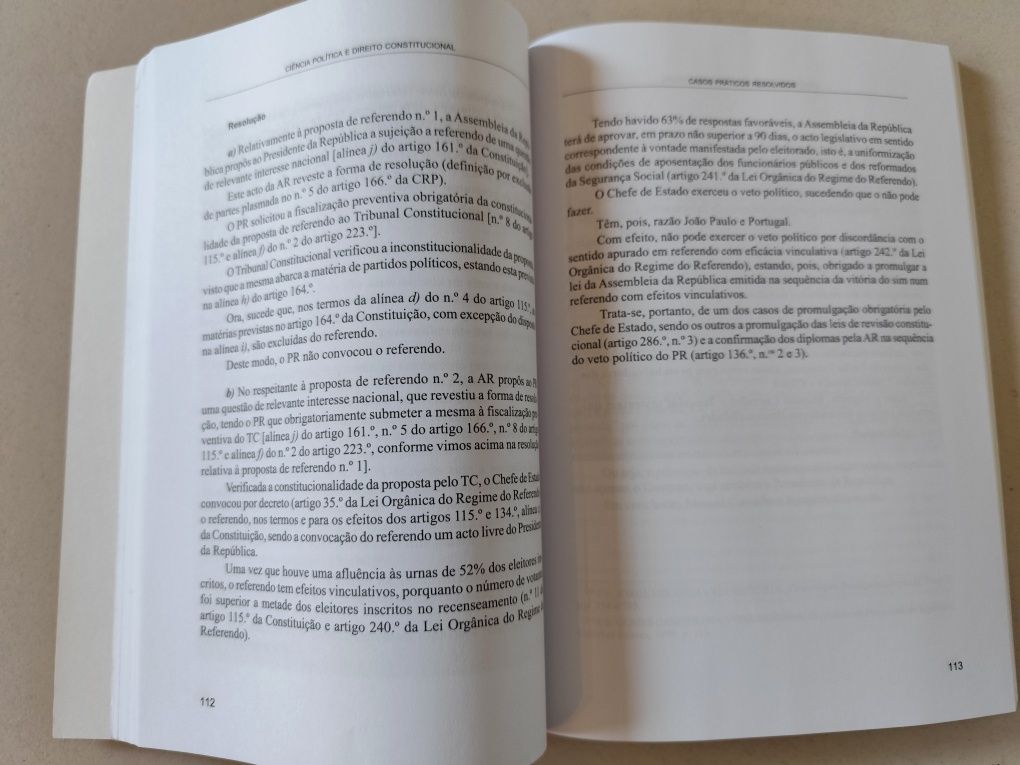 Ciência Política e Direito Constitucional - Casos Práticos Resolvidos