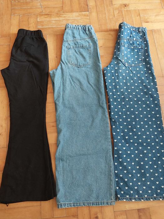 Spodnie dziewczęce ZESTAW 3 SZTUK rozmiar 152
