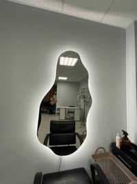 Дизайнерське фігурне дзеркало з підсвіткою у вітальню/ шоурум / магази