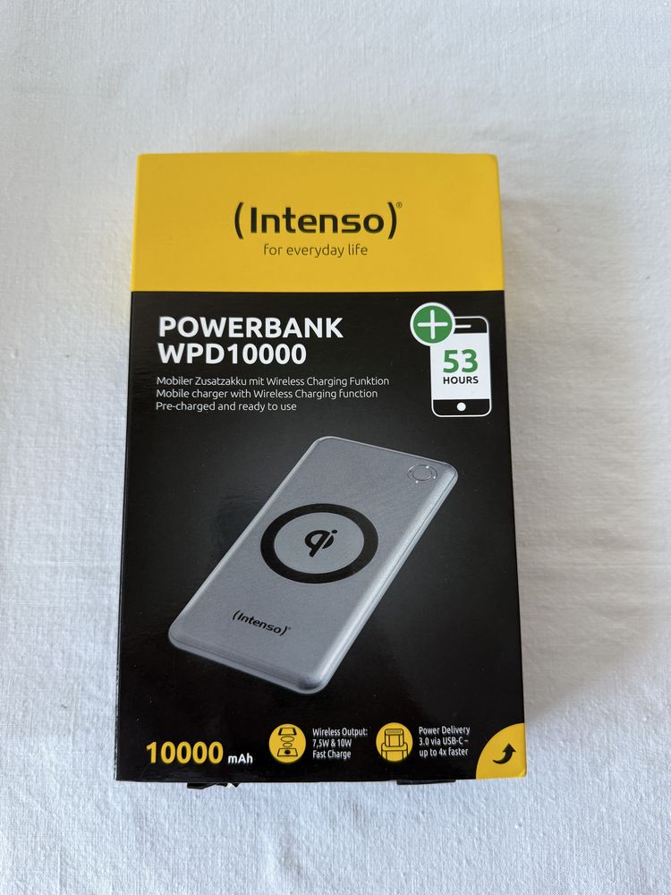 Powerbank INTENSO WPD10000  com 10.000mah e wireless charging