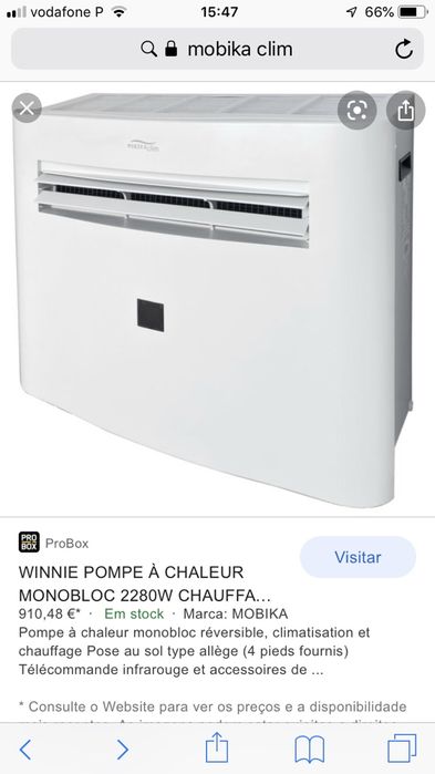 Bomba de calor e ar condicionado mobika