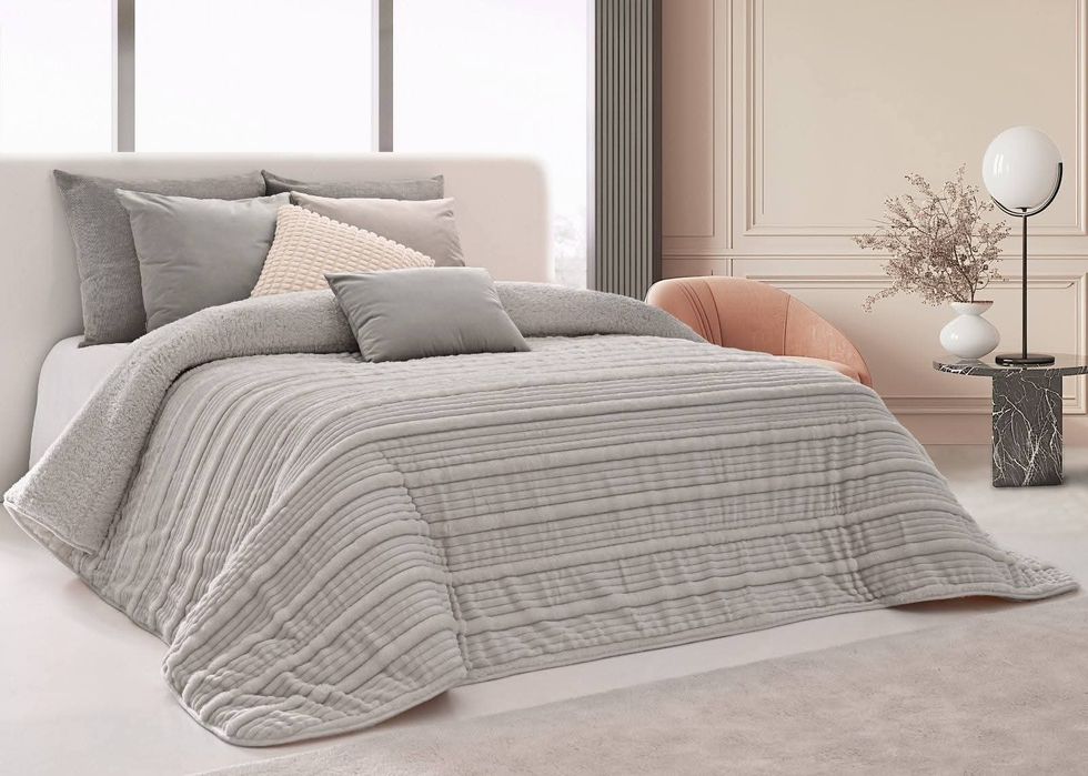 Edredões borrego com almofadas cheias