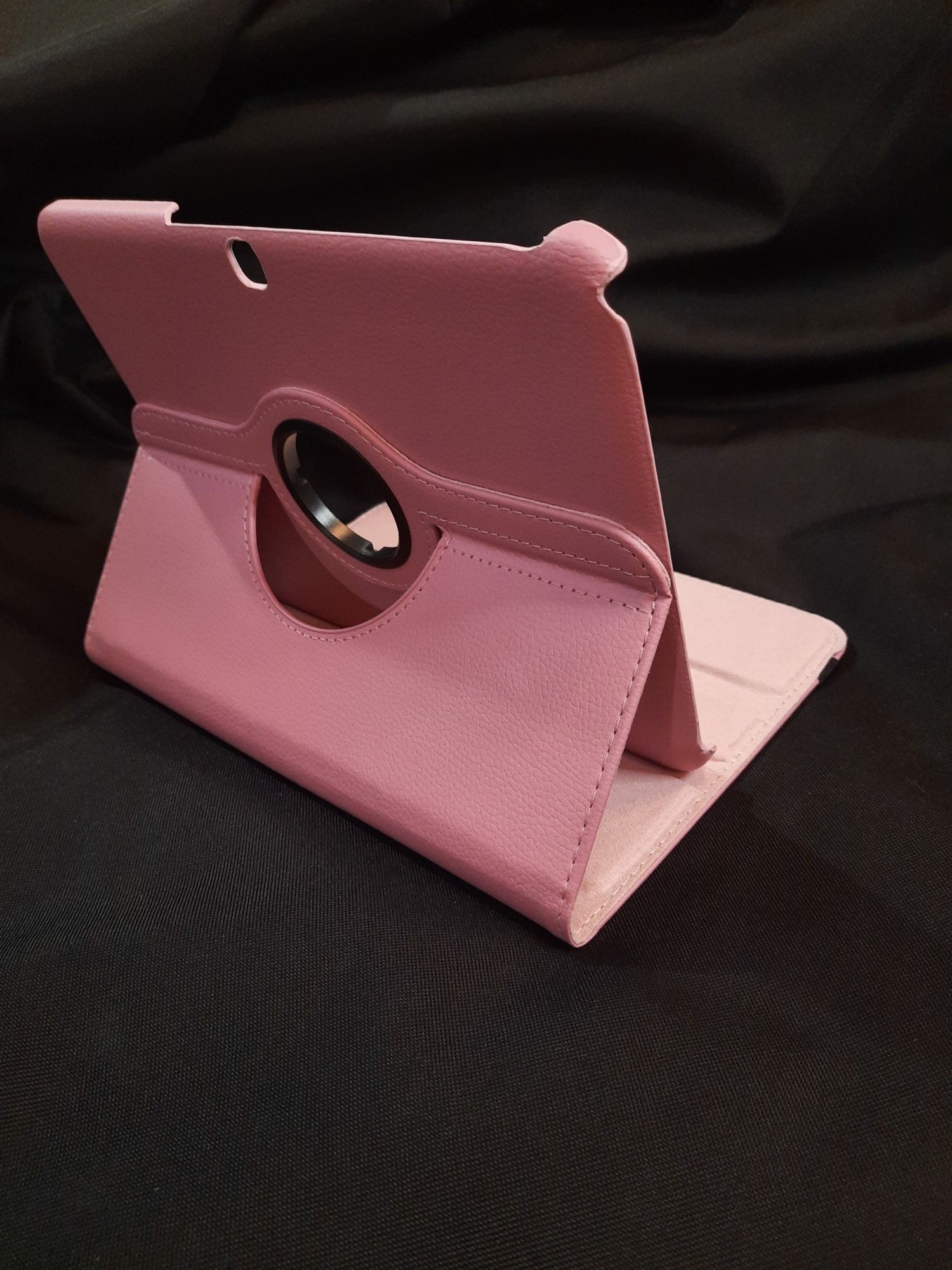 Etui różowe skórzany materiał na Samsung Galaxy tab3 obrotowe Nowe