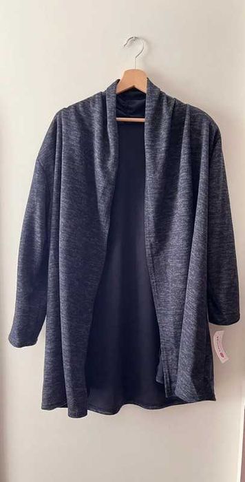 Nowa z metką granatowa narzutka kardigan damski XXL 48/50