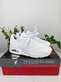 białe brązowe buty sneakersy skechers uno-stand on air r. 39 n209