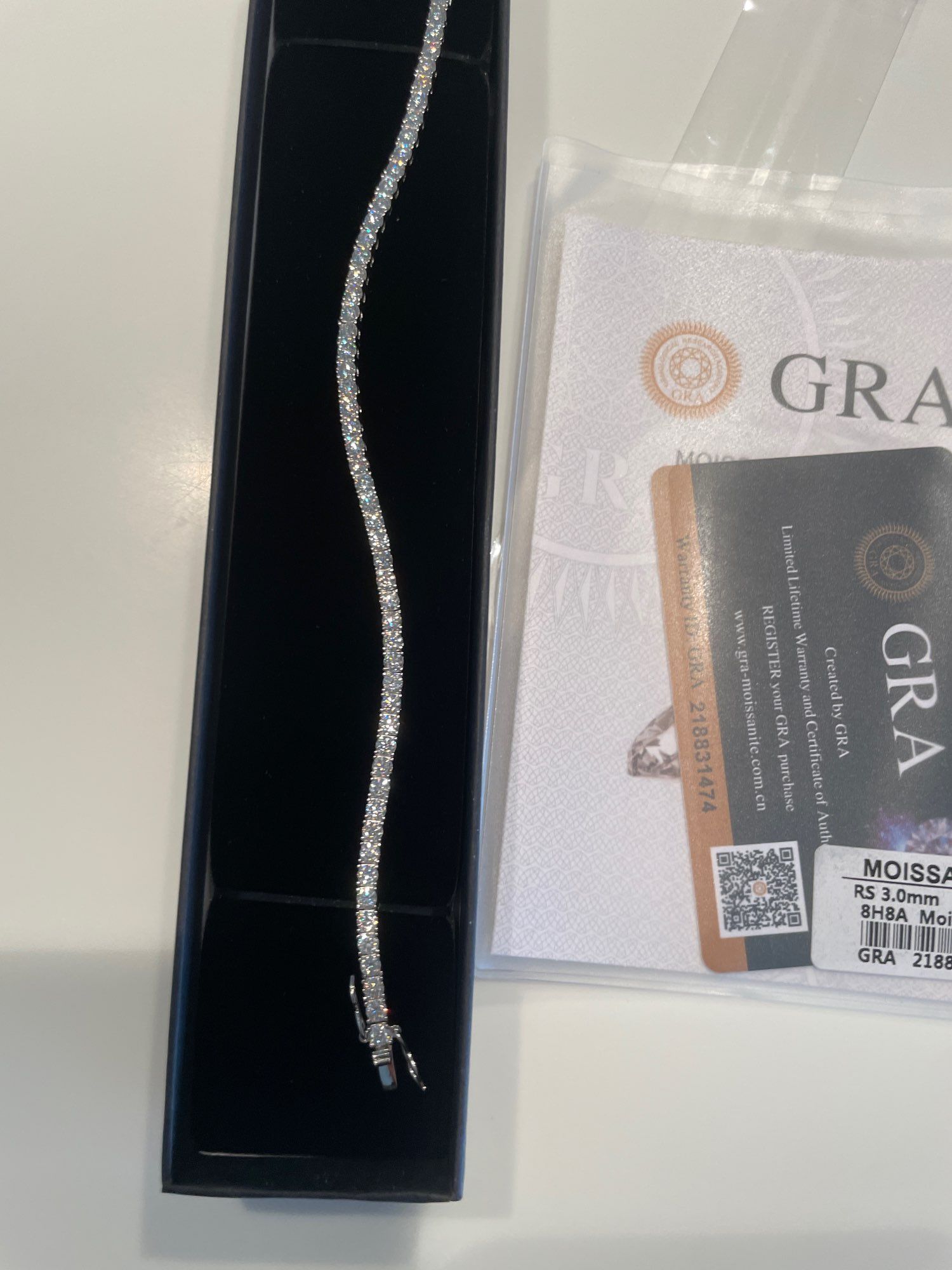 Bracelete tennis de diamante moissonite com certificado GRA