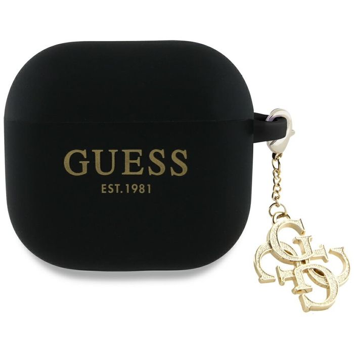 Guess GUA4LECG4K AirPods 4 czarny/black Silicone 4G Charm