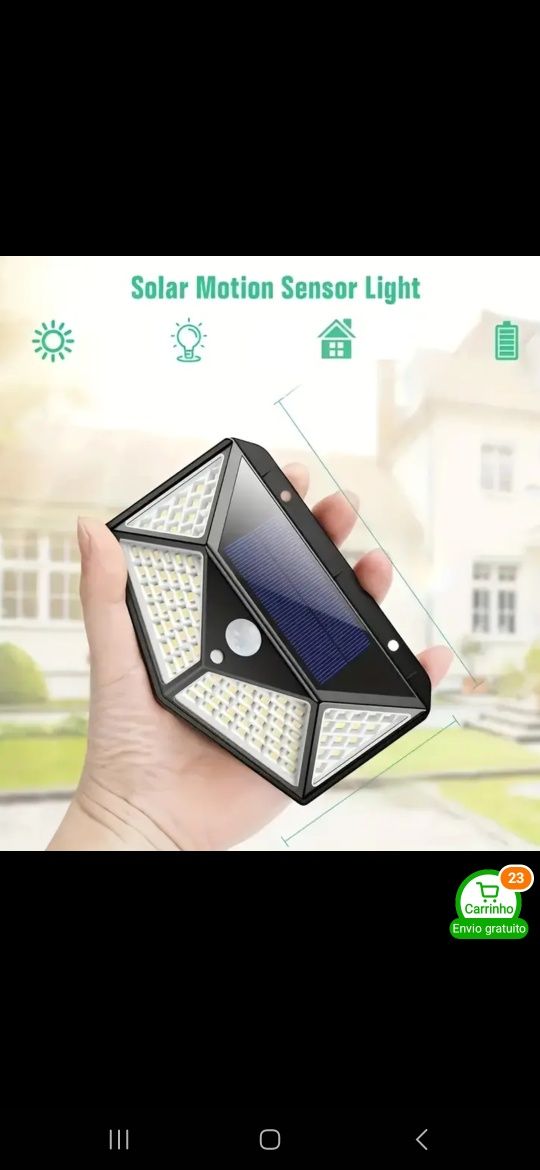 Foco / Luz de exterior com Painel Sonar e Sensor de Movimento