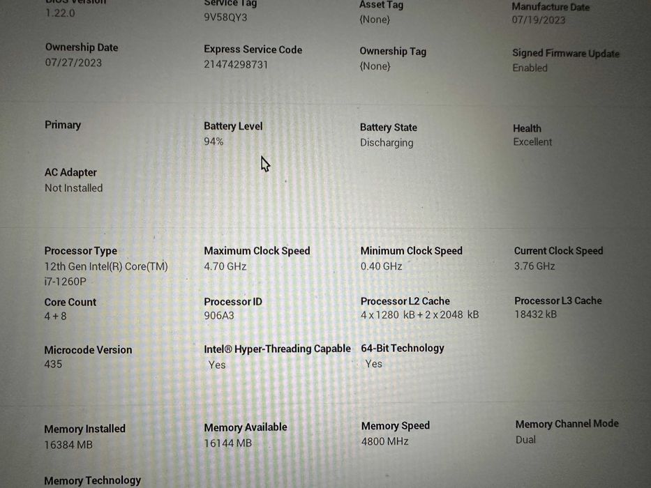 Dell Vostro 5320 - i7-1260P, 16GB, 512GB