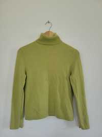 Sweter golf limonkowy kaszmirowy m