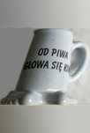 Ceramiczny Kufel "od Piwa Głowa się Kiwa" Krzywy jak Wieża w Pizie