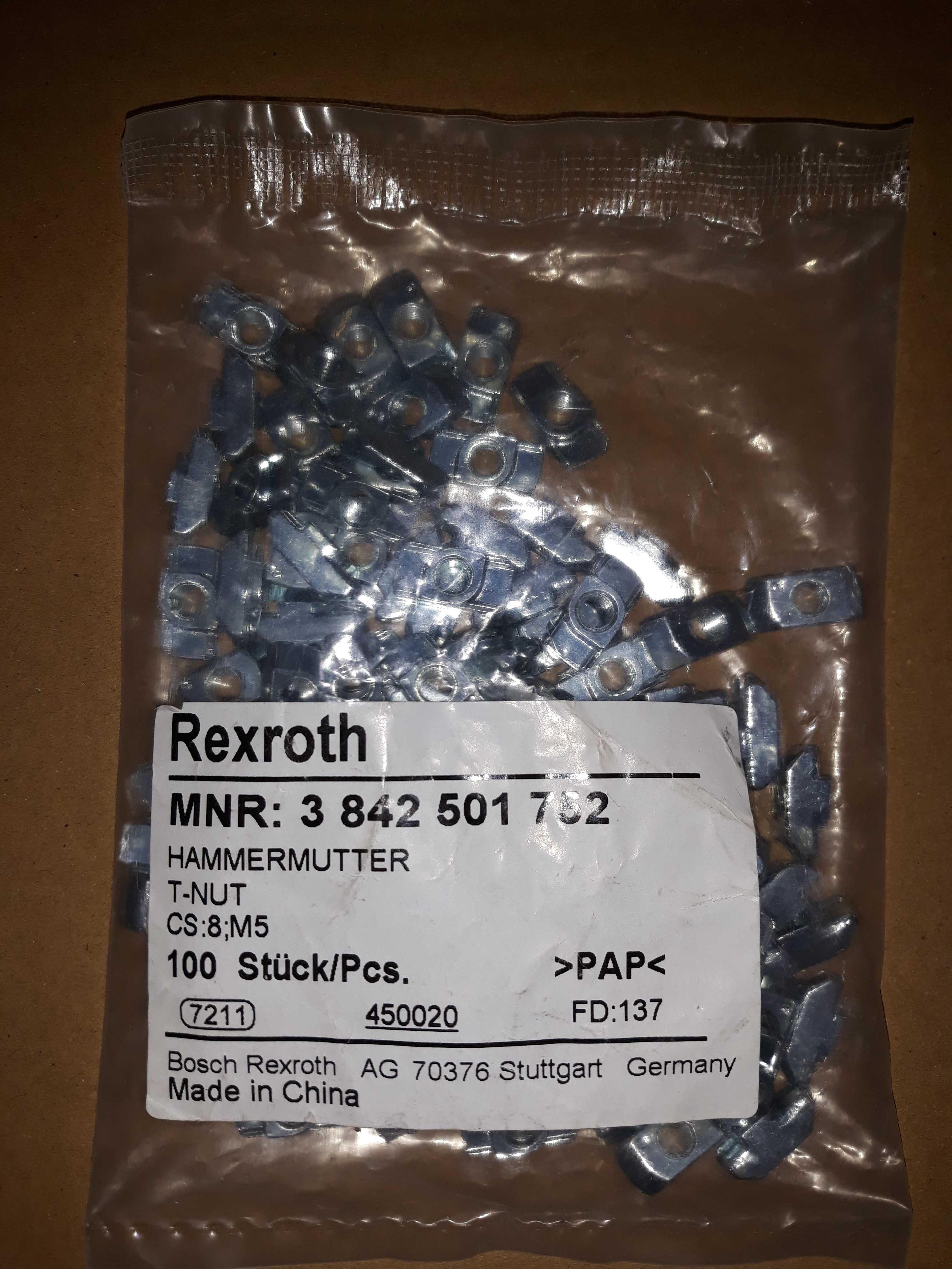 Nakrętka do rowka teowego Rexroth 3.842.501.752 - M5, rowek 8 mm