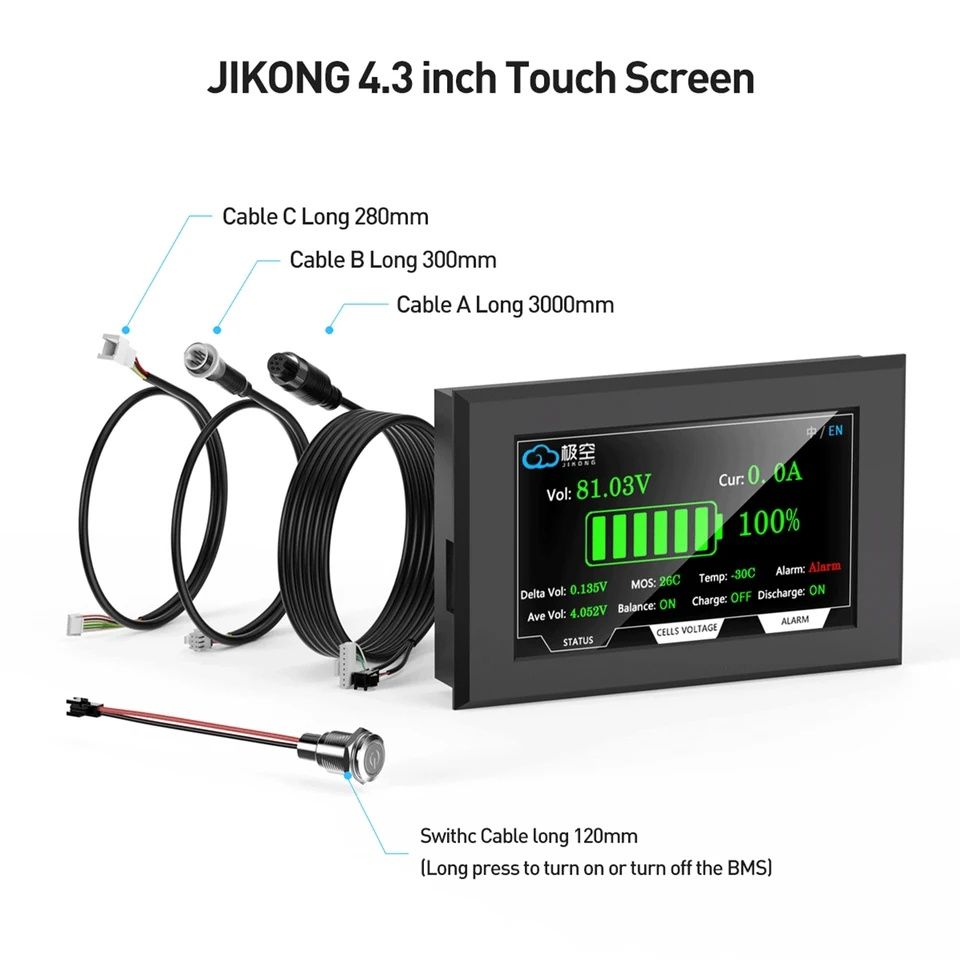 b2a20s20p B2A8S20P бмс smart jk lcd bms, lifepo4 200A 350А экран