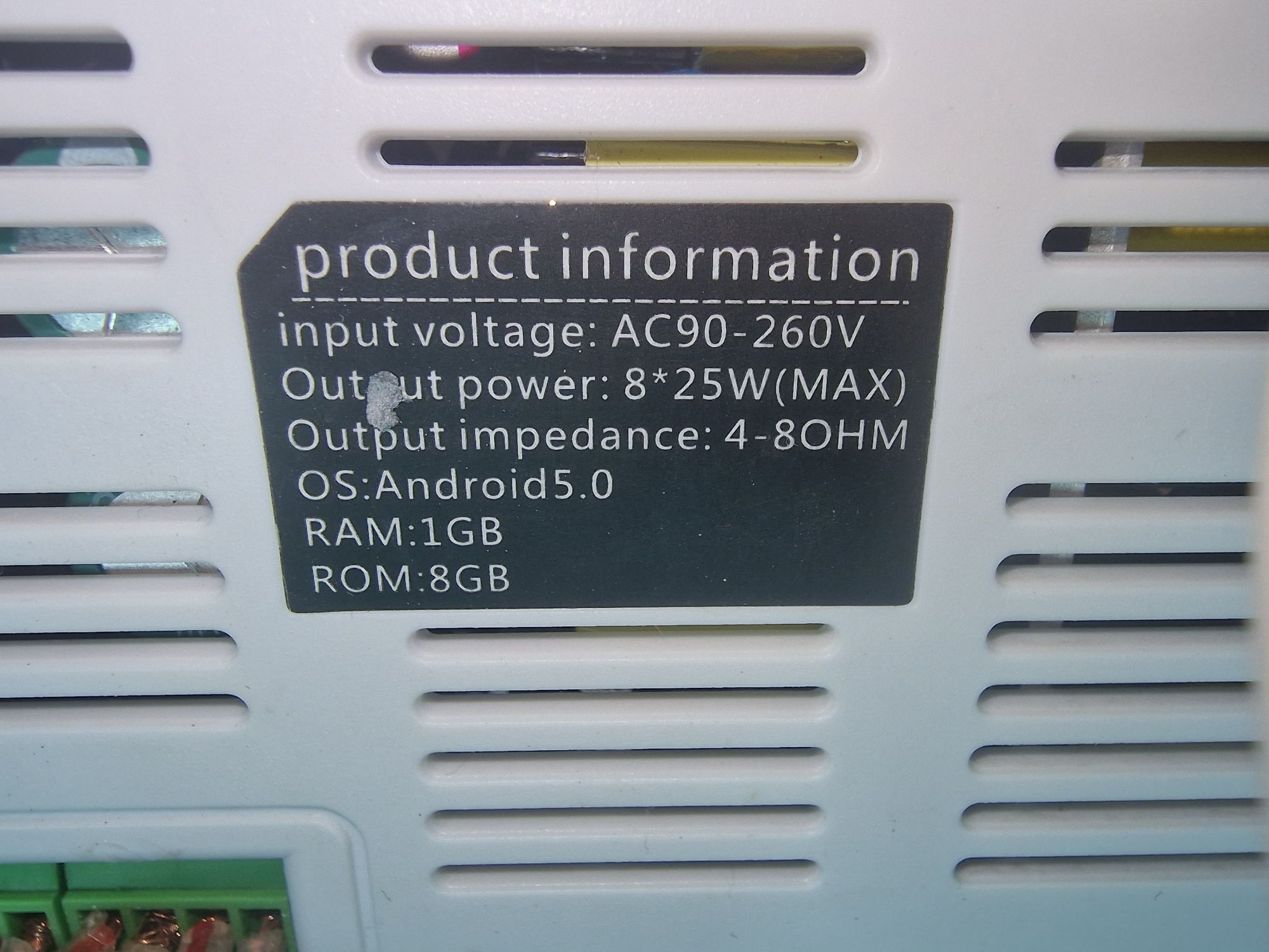 Wzmacniacz odtwarzacz ścienny 10 cali tablet BT Wifi 8x25w