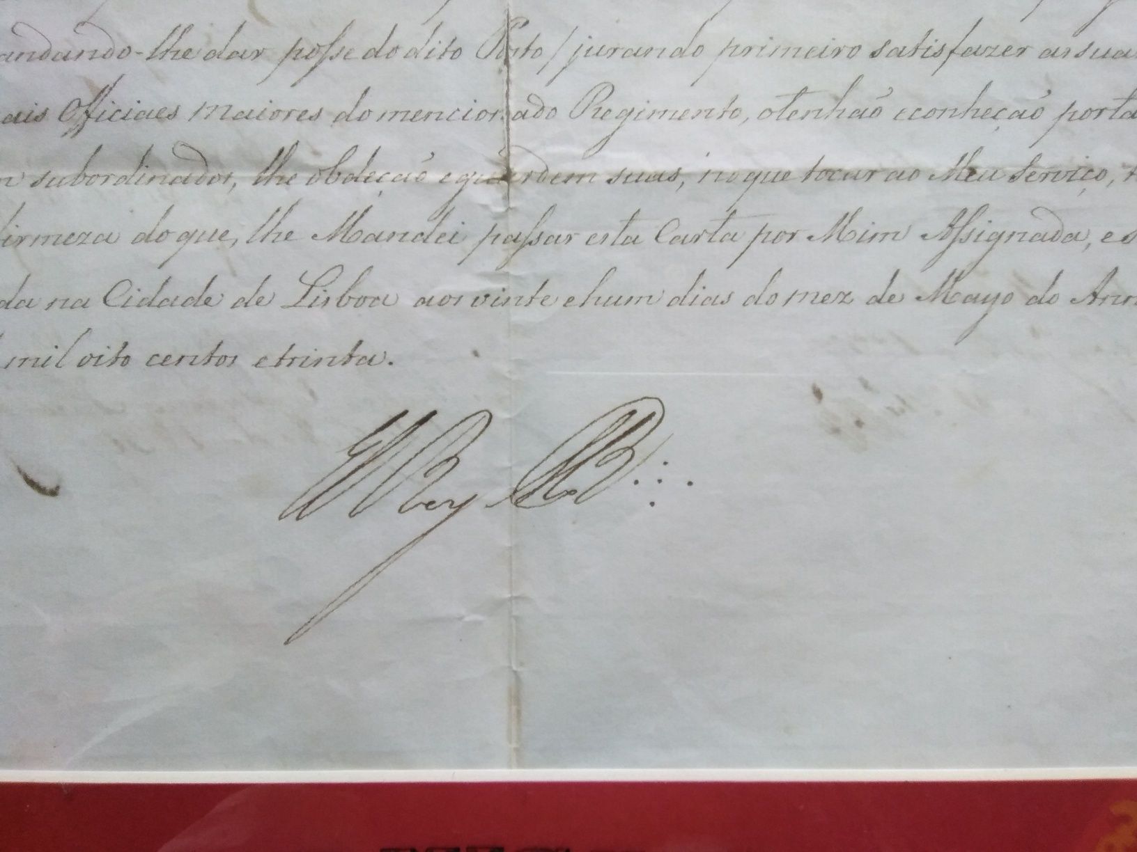 REi D.MIGUEL 1, Rei de Portugal,carta assinada.