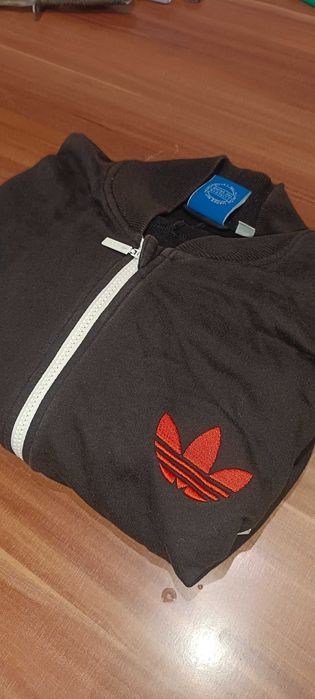 Bluza bomber rozpinana Adidas Originals L (large) bawełniana brązowa