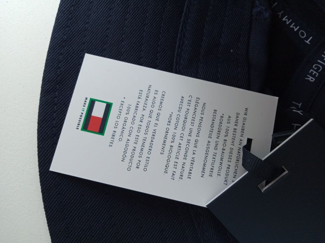 Nowy oryginalny kapelusz bucket hat Tommy Hilfiger granatowy