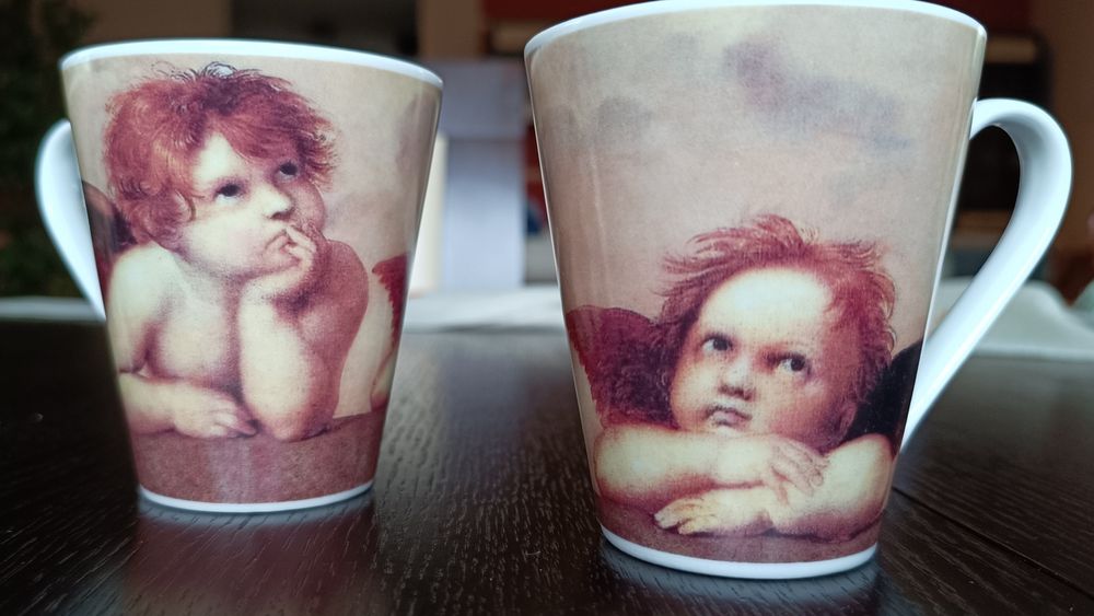 4 kubki z motywem anioła