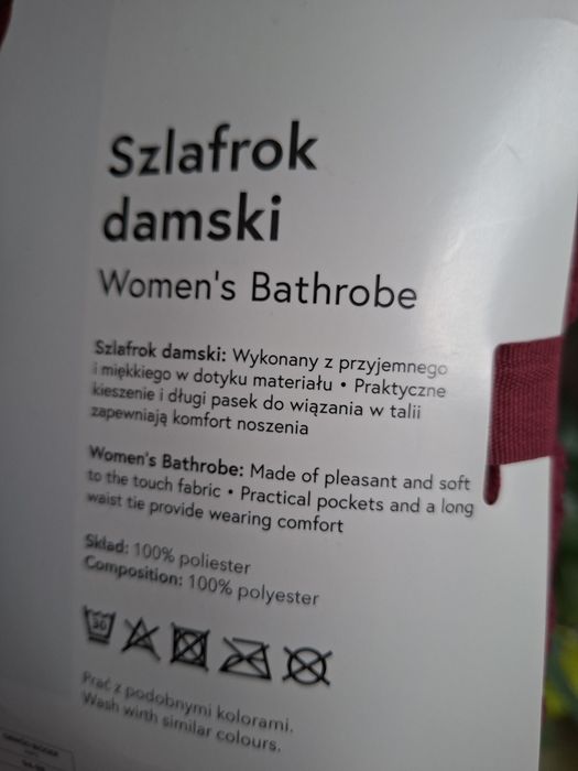 Szlafrok damski w kolorze fuksja l/xl