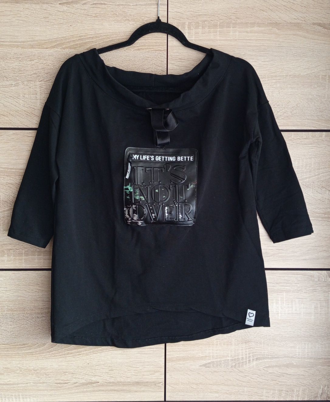 Bluza damska czarna rękaw 3/4 rozmiar M /L