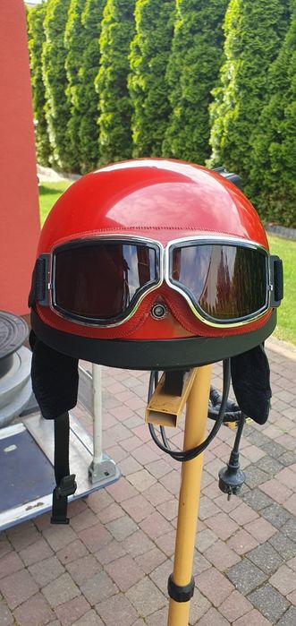 Kask orzeszek zabytkowy gogle prl