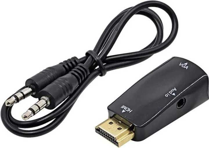 Конвертер переходник  HDMI to VGA с аудио , адаптер HDMI  на VGA