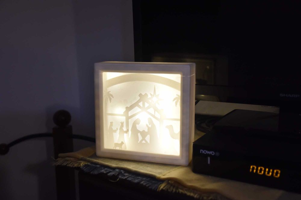 Caixa de luz de Natal de presépios com Jesus, com RGB ou cor branca