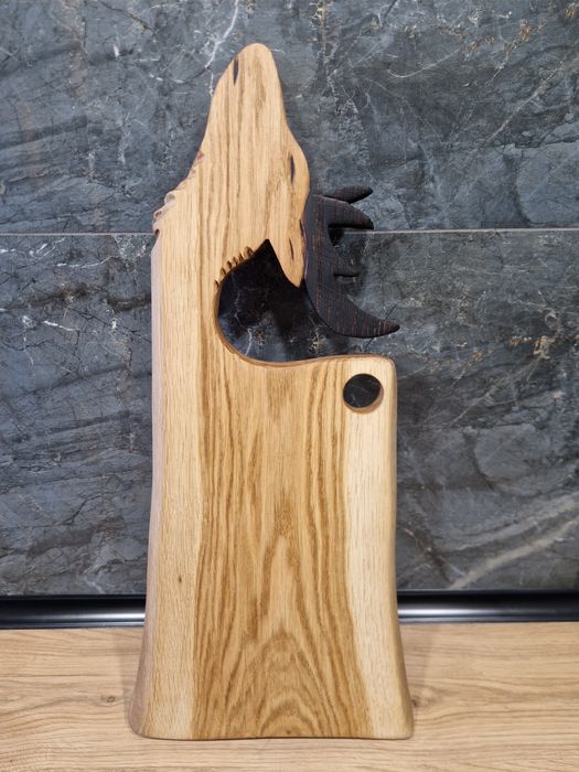 Dębowa deska do krojenia świąteczna renifer na prezent przystawki