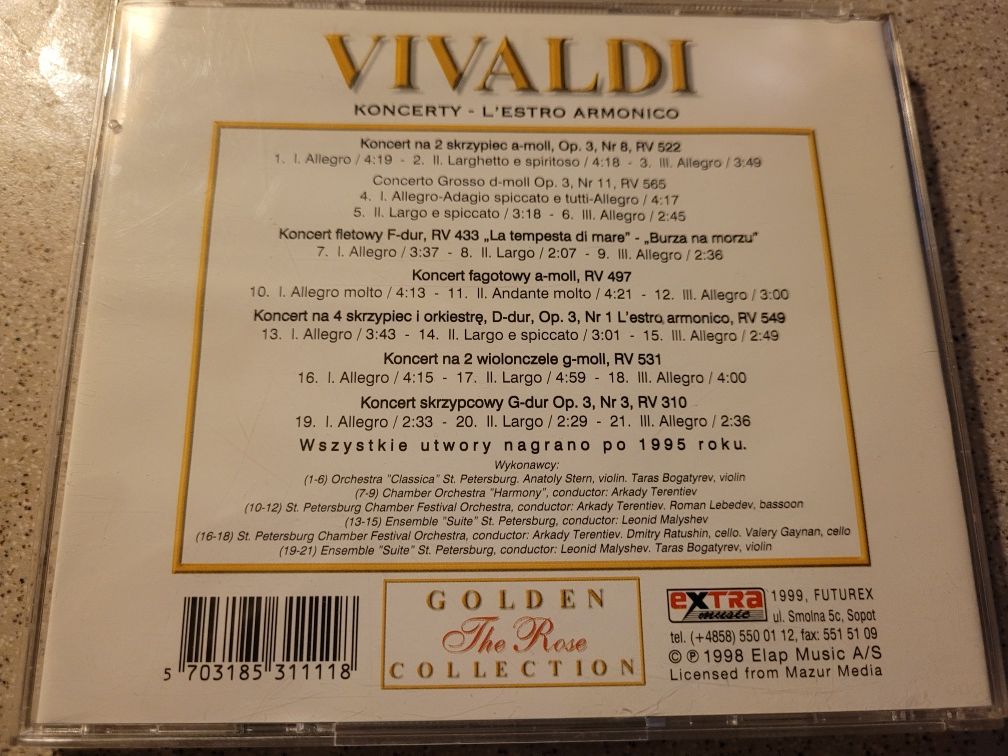 CD Vivaldi Koncerty L'estro Armonico 1999 Futurex