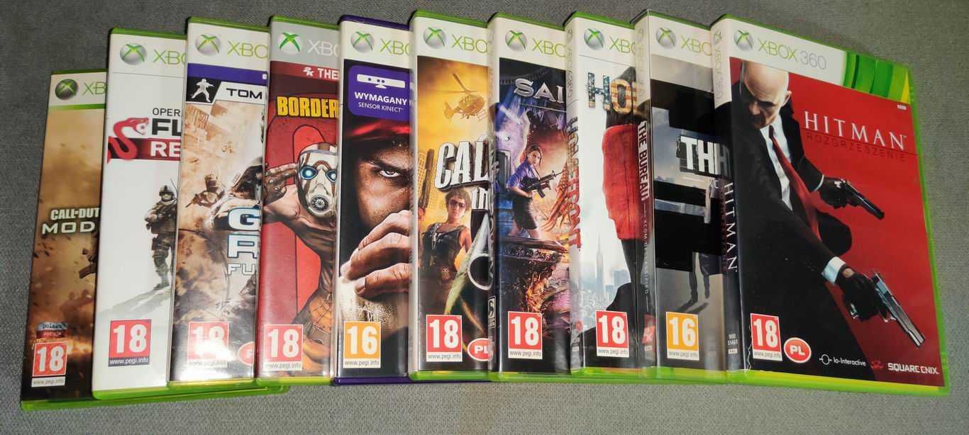 ZESTAW 10 gier XBOX 360 HITMAN, The Cartel, THE BUREAU, Saints Row IV