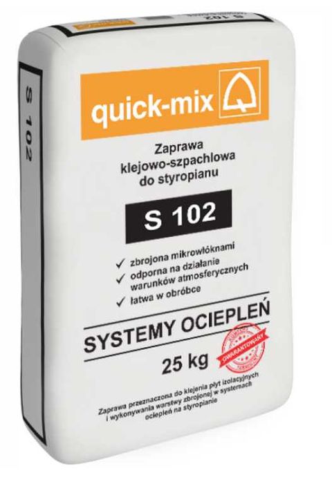 Zaprawa klej do styropianu i siatki QUICK-MIX S102 25kg, 18 worków