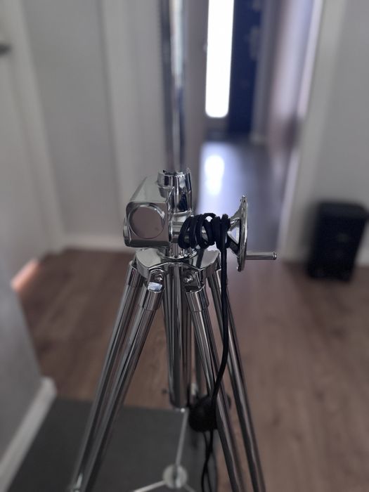 Lampa stojąca tripod loft industrialna retro chrom