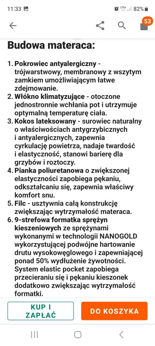 Sprzedam dwa materace o szerokości 90 cm. Nowe