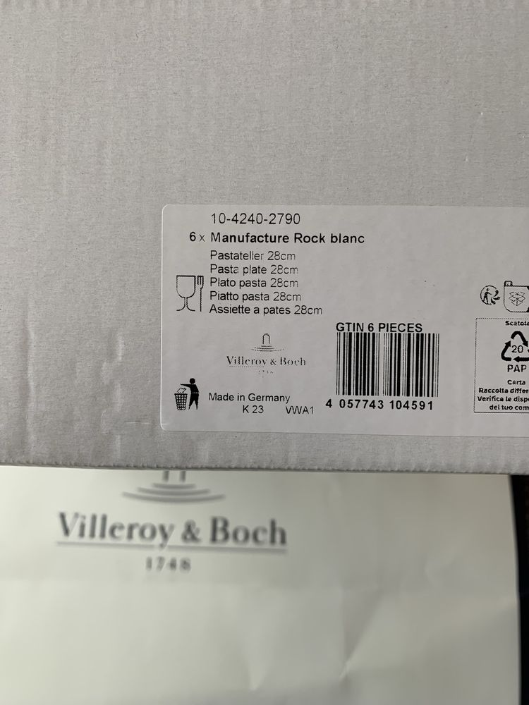 Villeroy Boch Manufacture Rock тарілка для пасти 28 см