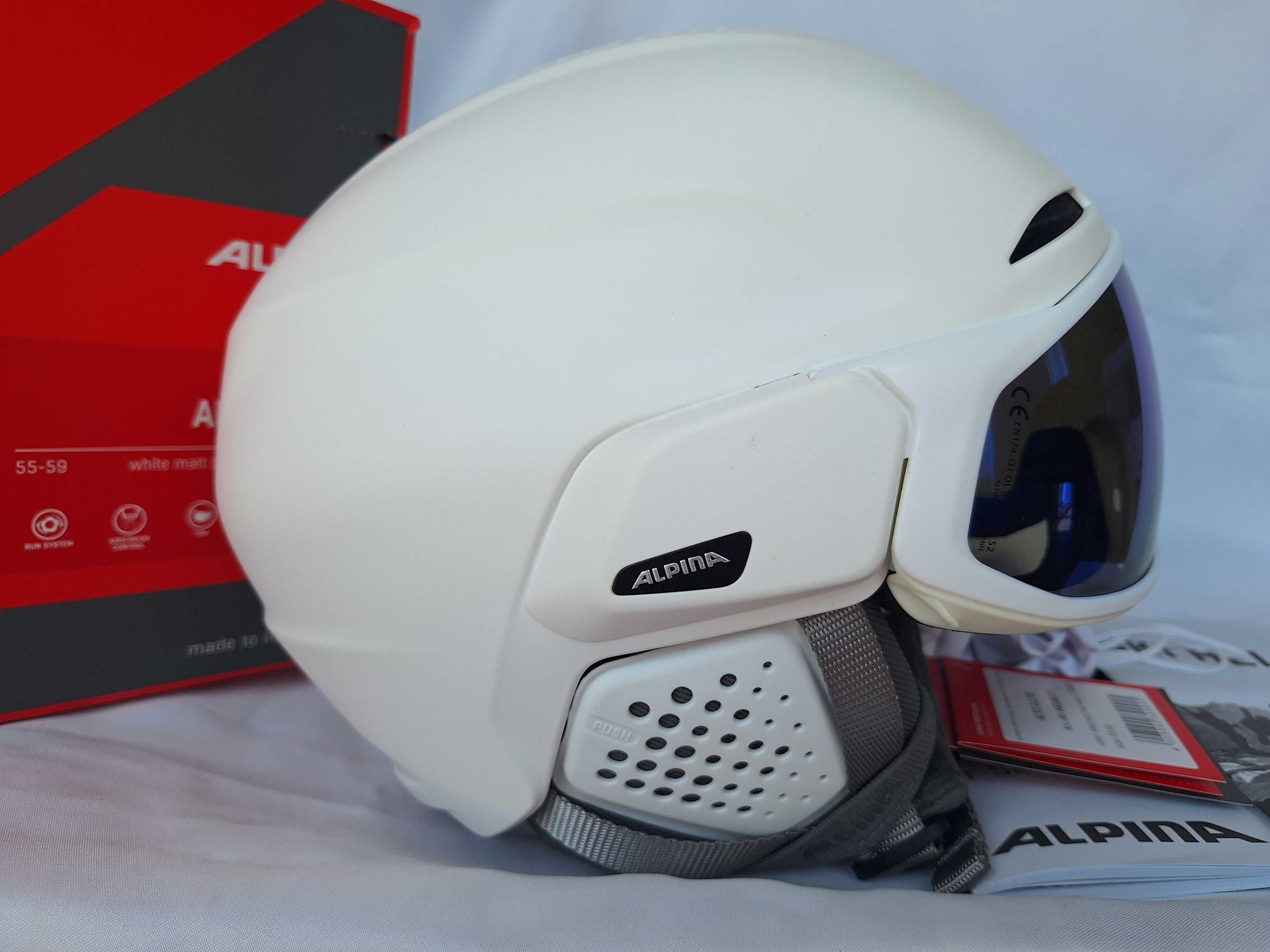 Kask narciarski Alpina Alto Q-Lite Visor White Matt M 55-59cm