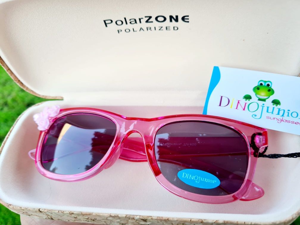 Nowe okulary przeciwsłoneczne dla dzieci DinoJunior różowe