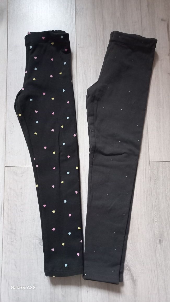 H&M Zestaw ocieplanych legginsów 122 legginsy ocieplane spodnie