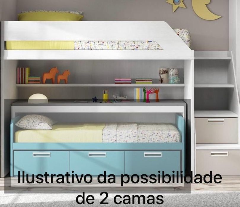 Estudio de cama beliche  com colchao