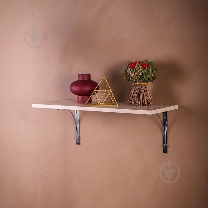 Уголок кронштейн декоративный арочный 200x200 мм хром