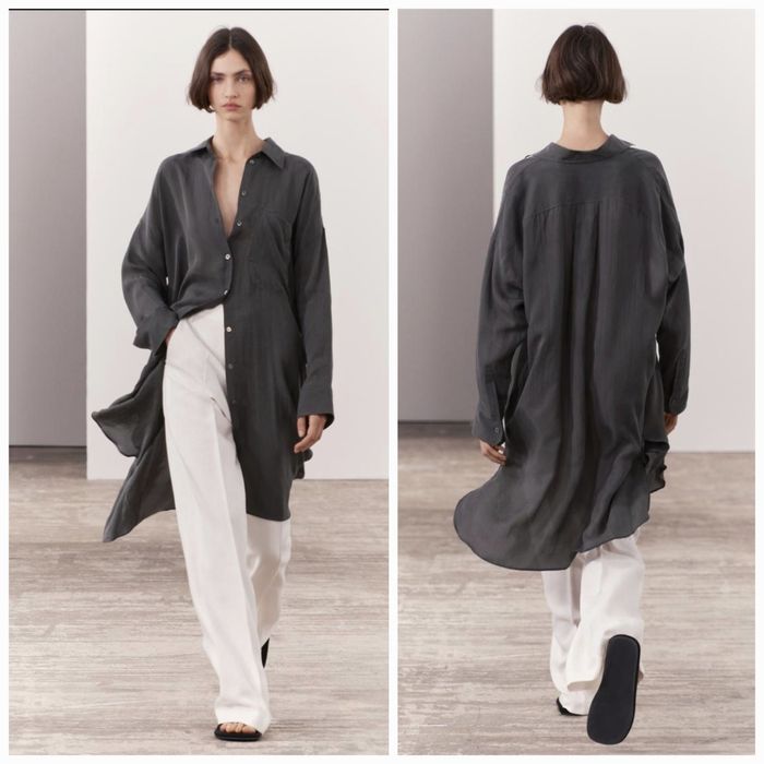 Шикарна струмуюча подовжена блуза-сукня Zara zw collection. New