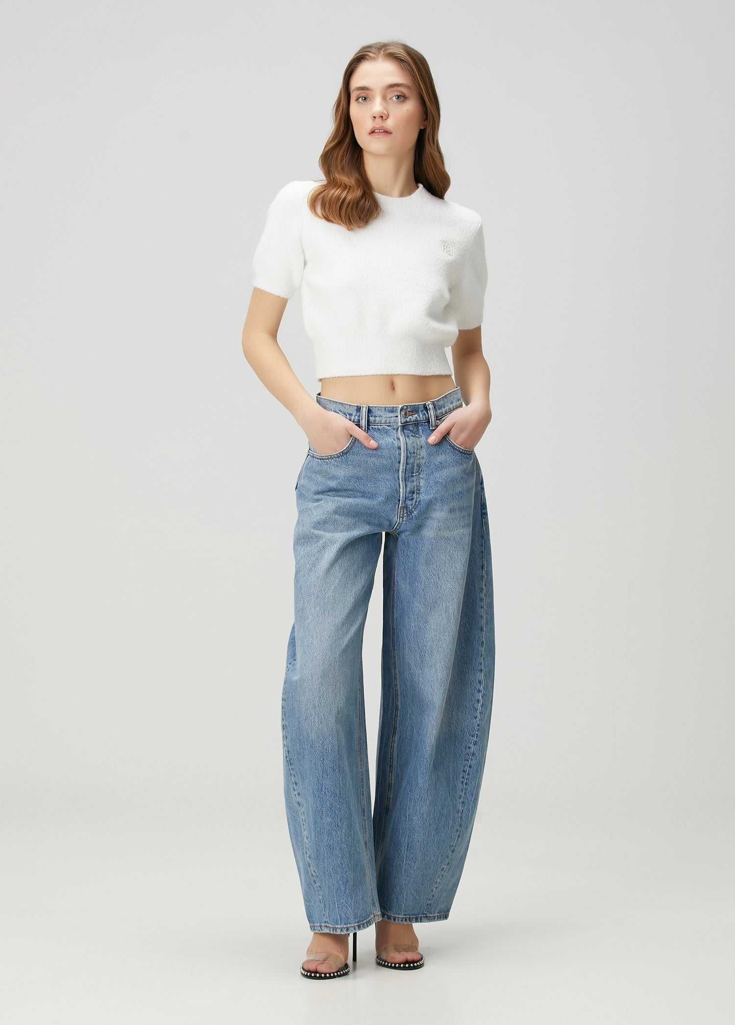 Джинси Alexander Wang Rhinestone Embellishment Jeans Blue