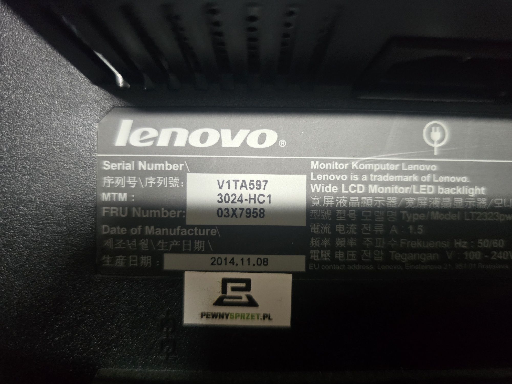 Sprzedam monitor Lenovo