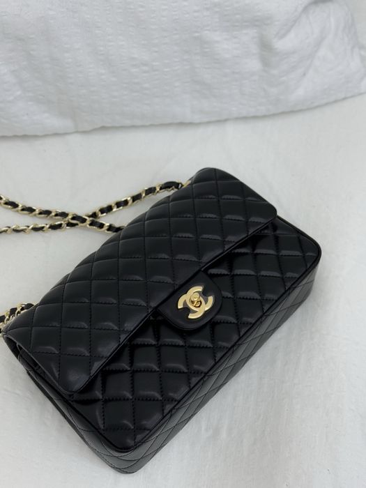 Сумка Chanel 2.55 шкіра | чорна | золота фурнітура