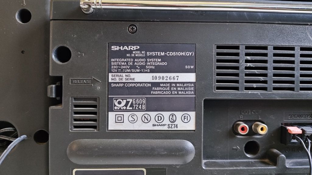 SHARP CD510H radiomagnetofon z CD, Vintage.