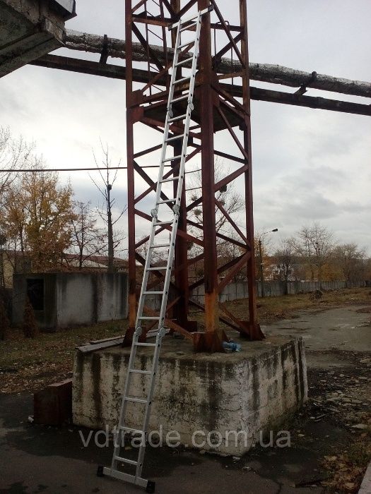 Лестница трансформер, драбина шарнiрна, металеві, алюмінєві