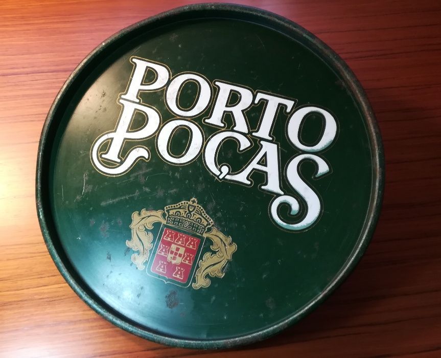 Bandeja antiga de marca de vinho do Porto