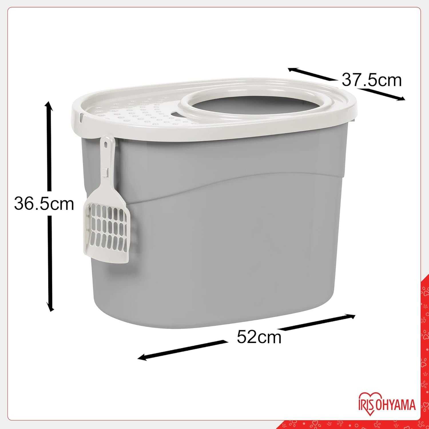 Duża plastikowa kuweta z wejściem od góry , S52 x G 37,5 x W 36,5 cm