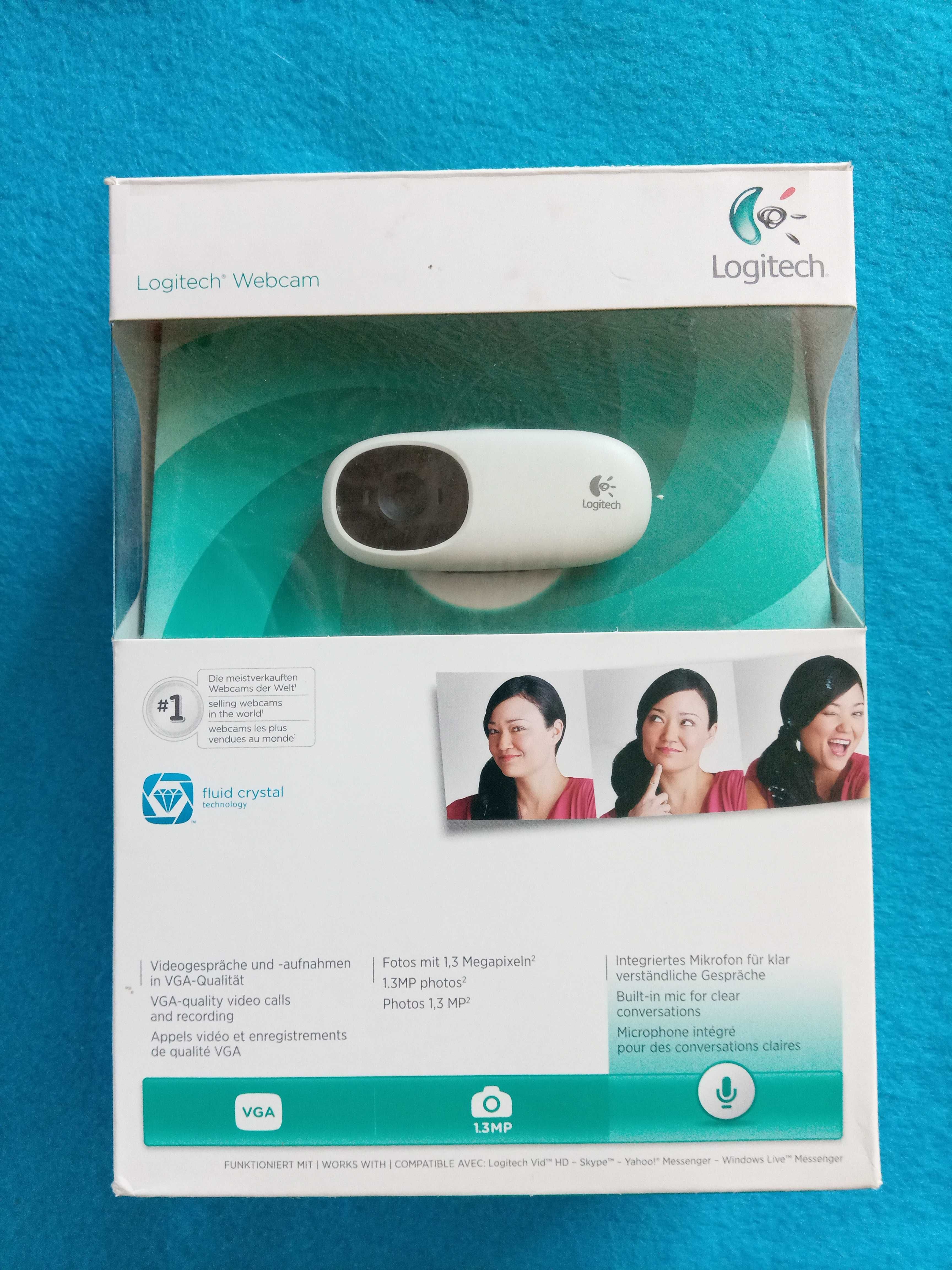 Практически новая в упаковке USB веб камера Logitech с микрофоном