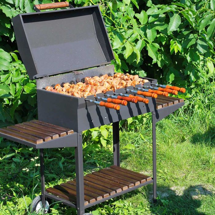 Автоматичний мангал Люкс, Мангал з підставкою для дров і кришкою